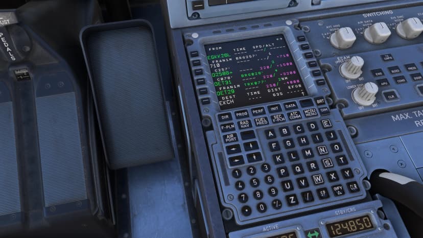 Cockpit view during flight planning